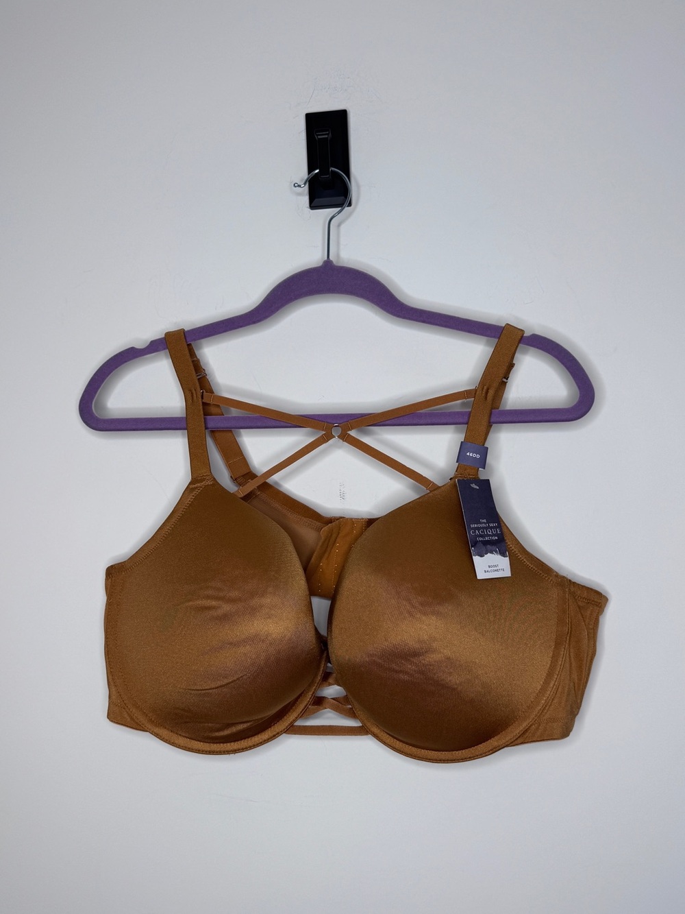 Cacique Strappy Underwire Boost Balconette Bra - Copper Bronze